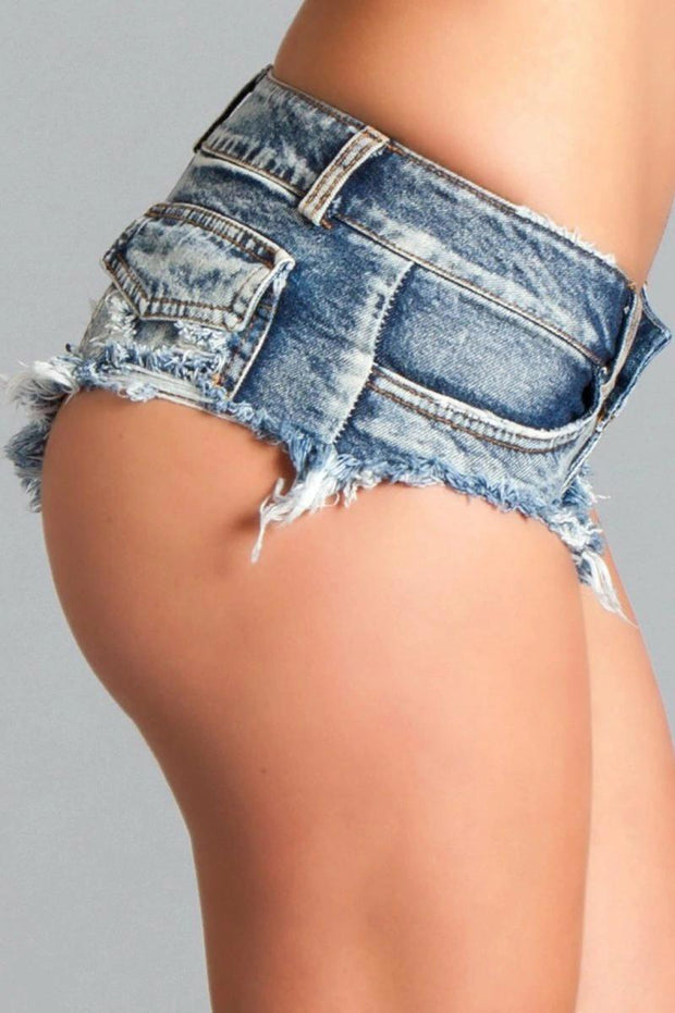 BWJ1BL Back Up Booty Shorts - Medium Wash